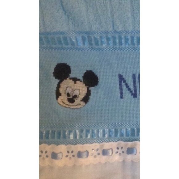 Vintage Disney Babies Mickey Mouse Handtowel Monogram Nicholas, Nursery Room Dec - Picture 6 of 6